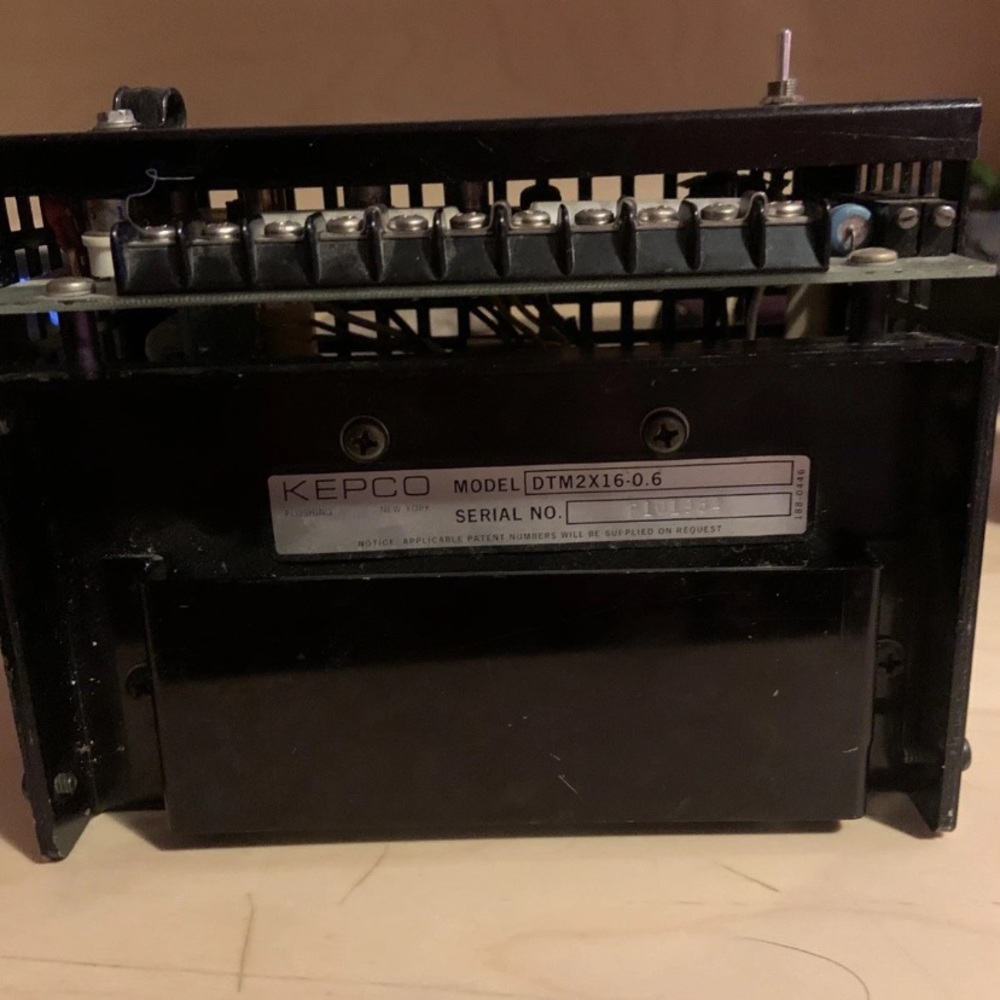 Vintage Kepco Power Supply Model # DTM2X16-0.6, Serial # P101954 Antique